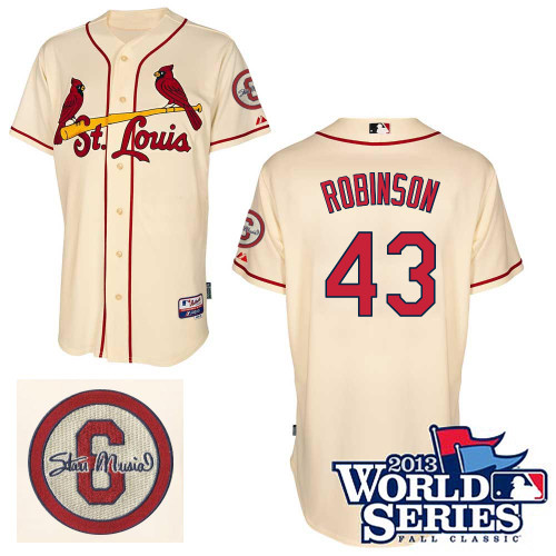 Shane Robinson #43 Youth Baseball Jersey-St Louis Cardinals Authentic Commemorative Musial 2013 World Series MLB Jersey